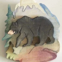 OR-BLK-BEAR ORNAMENT